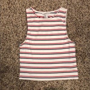 Red, White, and Blue Cropped Tank Top